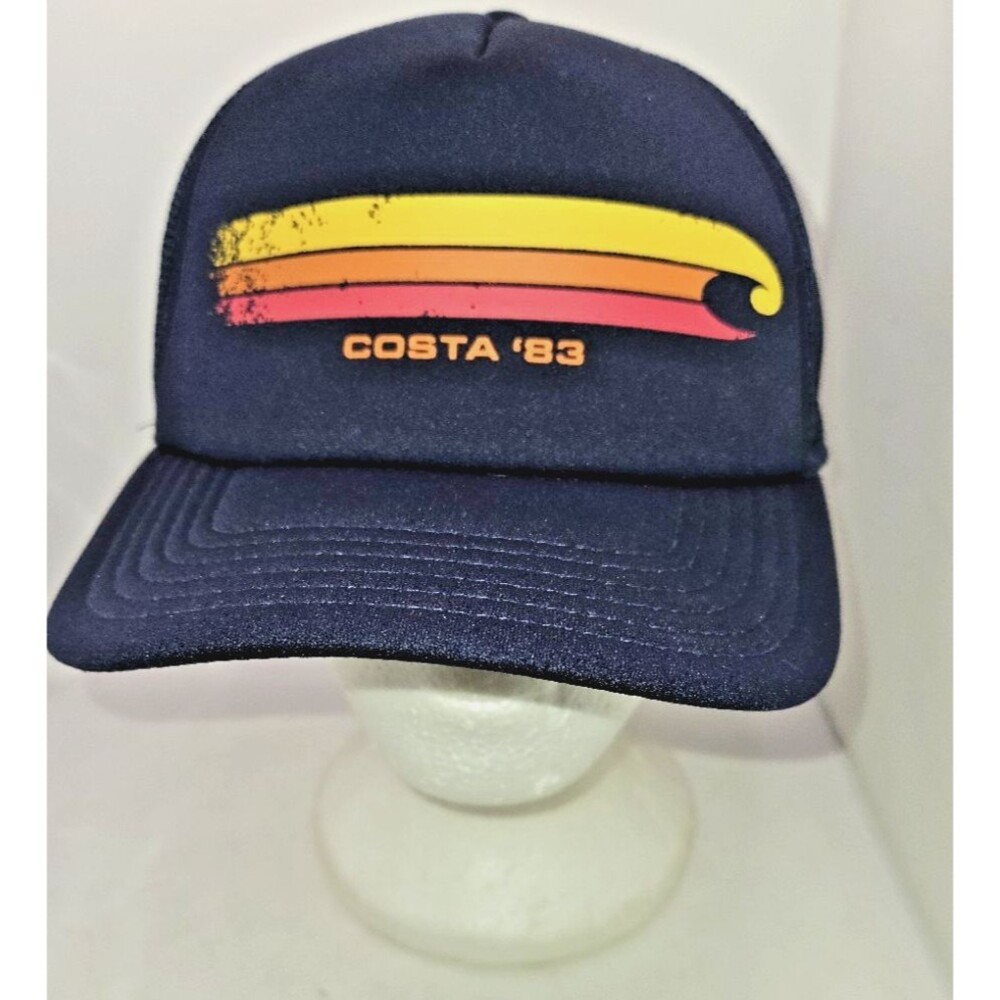 Costa Del MAR 83 Trucker Hat Cap Snapback Blue Fishing Fish Retro  NWOT